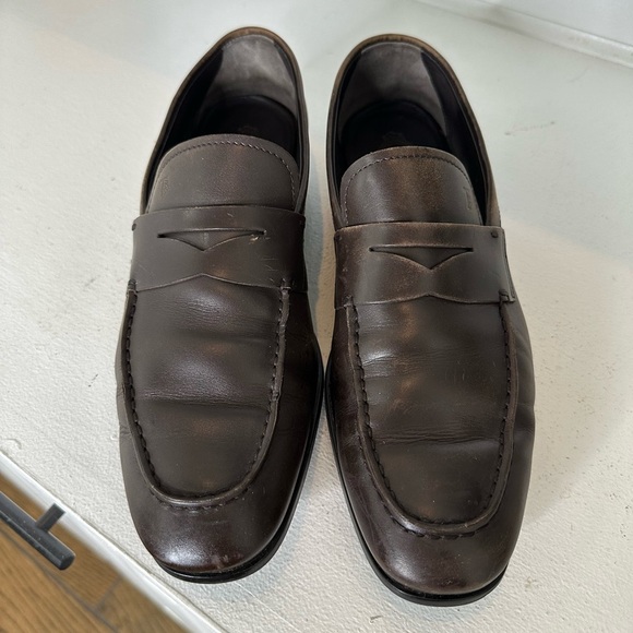 Tod’s Leather Penny Loafers – Classic Vintage-like Brown Men’s 8.5 / Women’s 10 - Picture 3 of 9